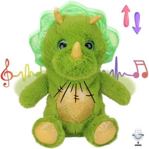 imageHopearl Talking Elephant Repeats What You Say Nodding Electric Interactive Animated Toy Speaking Plush Buddy Gift for Toddlers Grey 8Dinosaur
