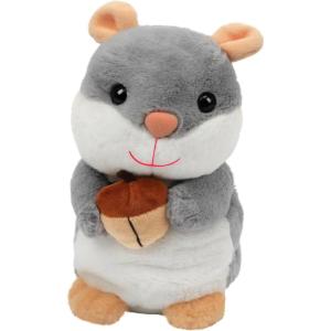 imageHopearl Talking Elephant Repeats What You Say Nodding Electric Interactive Animated Toy Speaking Plush Buddy Gift for Toddlers Grey 8Hamster