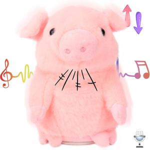 imageHopearl Talking Elephant Repeats What You Say Nodding Electric Interactive Animated Toy Speaking Plush Buddy Gift for Toddlers Grey 8Pig