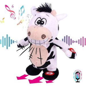 imageHopearl Talking Singing Donkey Repeats What You Say Walking Electric Interactive Animated Toy Speaking Plush Buddy Gifts for Toddlers 8Cow