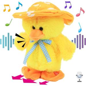 imageHopearl Talking Singing Donkey Repeats What You Say Walking Electric Interactive Animated Toy Speaking Plush Buddy Gifts for Toddlers 8Duck