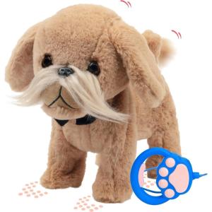 imageHopearl Walking Husky Interactive Electronic Pet Musical Dog Toy Remote Control Leash Animated Puppy Singing Barking Wagging Tail Touch Recognition Gifts for Toddlers Birthday Gray 9Beard Dog