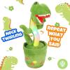 imageHopearl Glowing Dancing Dinosaur Toy Repeats What You Say Talking TRex Toy Wriggle Singing Mimicking Twisting Light Up Interactive Animated Toy Speaking Plush Gift for Kids Green 13