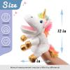 imageHopearl Plush Bird Hand Puppet with Open Movable Mouth for Imaginative Play Role Play Interactive Toy for Storytelling Teaching Puppet Theater Gifts for Kids Boys Girls Blue 16Unicorn White