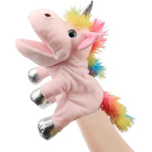 imageHopearl Plush Bird Hand Puppet with Open Movable Mouth for Imaginative Play Role Play Interactive Toy for Storytelling Teaching Puppet Theater Gifts for Kids Boys Girls Blue 16Unicorn Pink