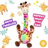imageHopearl Glowing Dancing Giraffe Toy Repeats What You Say Talking Toy Wriggle Singing Mimicking Twisting Electric Light Up Interactive Animated Speaking Gifts for Kids Brown 13