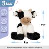 imageHopearl Adorable Christmas Plush Cow Toy Floppy Dairy Cattle Soft Stuffed Animal Cute Xmas Gifts for Boys Girls Kids Toddlers Light Brown 9Black and White