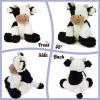 imageHopearl Adorable Christmas Plush Cow Toy Floppy Dairy Cattle Soft Stuffed Animal Cute Xmas Gifts for Boys Girls Kids Toddlers Light Brown 9Black and White