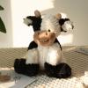 imageHopearl Adorable Christmas Plush Cow Toy Floppy Dairy Cattle Soft Stuffed Animal Cute Xmas Gifts for Boys Girls Kids Toddlers Light Brown 9Black and White