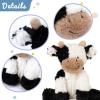 imageHopearl Adorable Christmas Plush Cow Toy Floppy Dairy Cattle Soft Stuffed Animal Cute Xmas Gifts for Boys Girls Kids Toddlers Light Brown 9Black and White