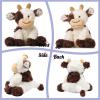 imageHopearl Adorable Christmas Plush Cow Toy Floppy Dairy Cattle Soft Stuffed Animal Cute Xmas Gifts for Boys Girls Kids Toddlers Light Brown 9Brown