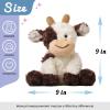 imageHopearl Adorable Christmas Plush Cow Toy Floppy Dairy Cattle Soft Stuffed Animal Cute Xmas Gifts for Boys Girls Kids Toddlers Light Brown 9Brown