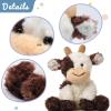 imageHopearl Adorable Christmas Plush Cow Toy Floppy Dairy Cattle Soft Stuffed Animal Cute Xmas Gifts for Boys Girls Kids Toddlers Light Brown 9Brown