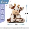 imageHopearl Adorable Christmas Plush Cow Toy Floppy Dairy Cattle Soft Stuffed Animal Cute Xmas Gifts for Boys Girls Kids Toddlers Light Brown 9Dark Brown