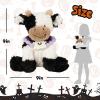 imageHopearl Adorable Christmas Plush Cow Toy Floppy Dairy Cattle Soft Stuffed Animal Cute Xmas Gifts for Boys Girls Kids Toddlers Light Brown 9Halloween Black and White