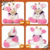 imageHopearl Adorable Christmas Plush Cow Toy Floppy Dairy Cattle Soft Stuffed Animal Cute Xmas Gifts for Boys Girls Kids Toddlers Light Brown 9Halloween Pink