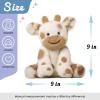 imageHopearl Adorable Christmas Plush Cow Toy Floppy Dairy Cattle Soft Stuffed Animal Cute Xmas Gifts for Boys Girls Kids Toddlers Light Brown 9Light Brown