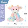imageHopearl Adorable Christmas Plush Cow Toy Floppy Dairy Cattle Soft Stuffed Animal Cute Xmas Gifts for Boys Girls Kids Toddlers Light Brown 9Multicolored