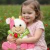 imageHopearl Adorable Christmas Plush Cow Toy Floppy Dairy Cattle Soft Stuffed Animal Cute Xmas Gifts for Boys Girls Kids Toddlers Light Brown 9Strawberry Pink