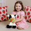 imageHopearl Adorable Christmas Plush Cow Toy Floppy Dairy Cattle Soft Stuffed Animal Cute Xmas Gifts for Boys Girls Kids Toddlers Light Brown 9Strawberry Black and White