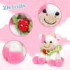 imageHopearl Adorable Christmas Plush Cow Toy Floppy Dairy Cattle Soft Stuffed Animal Cute Xmas Gifts for Boys Girls Kids Toddlers Light Brown 9Strawberry Pink
