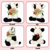 imageHopearl Adorable Christmas Plush Cow Toy Floppy Dairy Cattle Soft Stuffed Animal Cute Xmas Gifts for Boys Girls Kids Toddlers Light Brown 9Strawberry Black and White