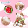 imageHopearl Adorable Christmas Plush Cow Toy Floppy Dairy Cattle Soft Stuffed Animal Cute Xmas Gifts for Boys Girls Kids Toddlers Light Brown 9Strawberry Light Brown