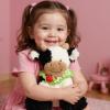 imageHopearl Adorable Christmas Plush Cow Toy Floppy Dairy Cattle Soft Stuffed Animal Cute Xmas Gifts for Boys Girls Kids Toddlers Light Brown 9Strawberry Black and White