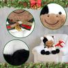 imageHopearl Adorable Christmas Plush Cow Toy Floppy Dairy Cattle Soft Stuffed Animal Cute Xmas Gifts for Boys Girls Kids Toddlers Light Brown 9Xmas Black and White