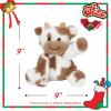 imageHopearl Adorable Christmas Plush Cow Toy Floppy Dairy Cattle Soft Stuffed Animal Cute Xmas Gifts for Boys Girls Kids Toddlers Light Brown 9Xmas Light Brown
