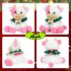 imageHopearl Adorable Christmas Plush Cow Toy Floppy Dairy Cattle Soft Stuffed Animal Cute Xmas Gifts for Boys Girls Kids Toddlers Light Brown 9Xmas Pink