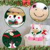 imageHopearl Adorable Christmas Plush Cow Toy Floppy Dairy Cattle Soft Stuffed Animal Cute Xmas Gifts for Boys Girls Kids Toddlers Light Brown 9Xmas Pink