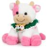 imageHopearl Adorable Christmas Plush Cow Toy Floppy Dairy Cattle Soft Stuffed Animal Cute Xmas Gifts for Boys Girls Kids Toddlers Light Brown 9Xmas Pink
