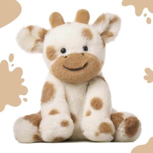 imageHopearl Adorable Christmas Plush Cow Toy Floppy Dairy Cattle Soft Stuffed Animal Cute Xmas Gifts for Boys Girls Kids Toddlers Light Brown 9Light Brown