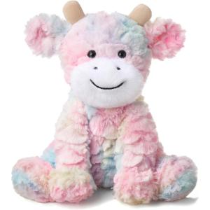 imageHopearl Adorable Christmas Plush Cow Toy Floppy Dairy Cattle Soft Stuffed Animal Cute Xmas Gifts for Boys Girls Kids Toddlers Light Brown 9Multicolored