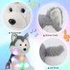 imageHopearl LED Musical Stuffed Husky Light up Singing Plush Dog Adjustable Volume Lullaby Animated Soothe Birthday Festival for Kids Toddler Girls Gray 12