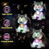 imageHopearl LED Musical Stuffed Husky Light up Singing Plush Dog Adjustable Volume Lullaby Animated Soothe Birthday Festival for Kids Toddler Girls Gray 12