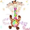 imageHopearl Glowing Dancing Giraffe Toy Repeats What You Say Talking Toy Wriggle Singing Mimicking Twisting Electric Light Up Interactive Animated Speaking Gift for Kids Brown 13