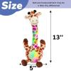 imageHopearl Glowing Dancing Giraffe Toy Repeats What You Say Talking Toy Wriggle Singing Mimicking Twisting Electric Light Up Interactive Animated Speaking Gift for Kids Brown 13