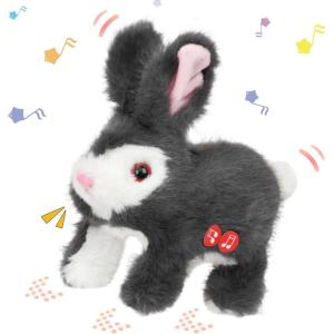 imageHopearl Walking Dog Repeat What You Said Interactive Electronic Pet Plush Bark Puppy Toy Animated Singing Speaking Glowing Walking Gift for Toddlers Birthday Gray 7BunnyGray