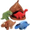imageHopearl Dinosaur Plush Volcano House with 4 Baby Dino Stuffed Animals Storage Bag Playset Toy Plush Toy Set Gifts for Kids Boys ampamp Girls Ages 3 11