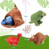 imageHopearl Dinosaur Plush Volcano House with 4 Baby Dino Stuffed Animals Storage Bag Playset Toy Plush Toy Set Gifts for Kids Boys ampamp Girls Ages 3 11