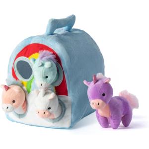 imageHopearl Magic Unicorn House Interactive Plush Toy Set Fun Playhouse for Toddlers Early Learning Educational Gift for Kids Cute Pony Hide ampamp Seek Game 11