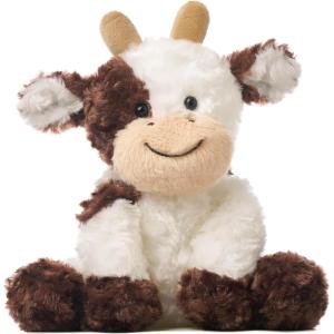 imageHopearl Adorable Plush Cow Toy Floppy Dairy Cattle Soft Stuffed Animal Cute Birthday Gifts for Boys Girls Kids Toddlers Pink 9Brown