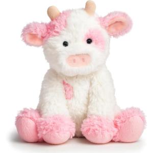 imageHopearl Adorable Plush Cow Toy Floppy Dairy Cattle Soft Stuffed Animal Cute Birthday Gifts for Boys Girls Kids Toddlers Pink 9Cowpink