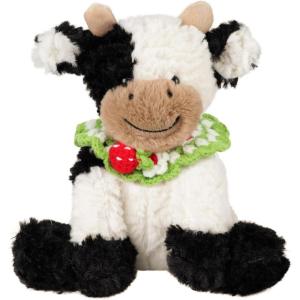 imageHopearl Adorable Plush Cow Toy Floppy Dairy Cattle Soft Stuffed Animal Cute Birthday Gifts for Boys Girls Kids Toddlers Pink 9Strawberry Black and White