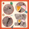 image:imageHopearl Adorable Plush Calf Elephant Toy with Colorful Knitted Bib Floppy Elephish Ultra Xmas Soft Stuffed Animal for Boys Girls Kids Toddlers Gray 9