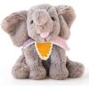 image:imageHopearl Adorable Plush Calf Elephant Toy with Colorful Knitted Bib Floppy Elephish Ultra Xmas Soft Stuffed Animal for Boys Girls Kids Toddlers Gray 9