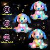 image:imageHopearl LED Musical Stuffed Puppy Lighting Up Singing Plush Dog Adjustable Volume Lullaby Animated Soothe Birthday Festival for Kids Toddler Girls White 14Rainbow DogLED  Music