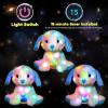 image:imageHopearl LED Musical Stuffed Puppy Lighting Up Singing Plush Dog Adjustable Volume Lullaby Animated Soothe Birthday Festival for Kids Toddler Girls White 14Rainbow DogLED no music